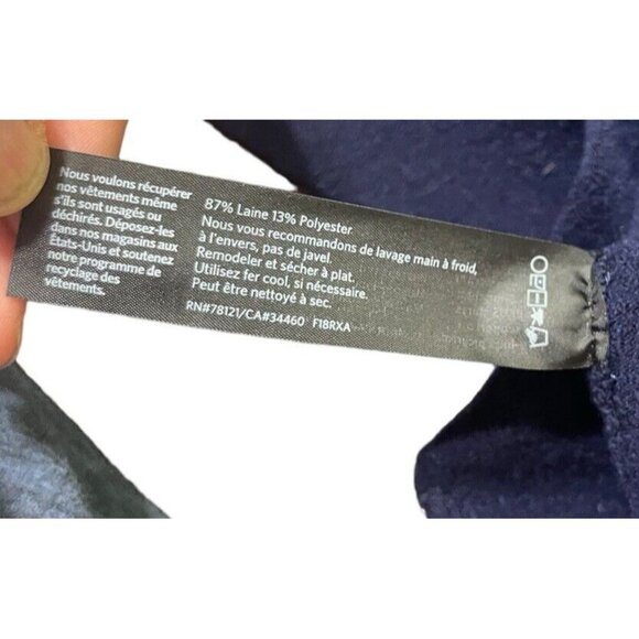 Eileen Fisher Women's Size Small? Wool Blend Deep V-neck Long-Sleeve Tunic Navy - Picture 10 of 11